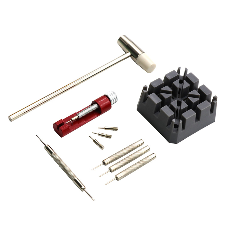 10-in-1 pulksteņu remonta komplekts demontāžai un siksnas garuma regulešanai, plastmasa un metāls, 10 gab., tīrais svars 0.11, pulksteņu remontēšanas instruments