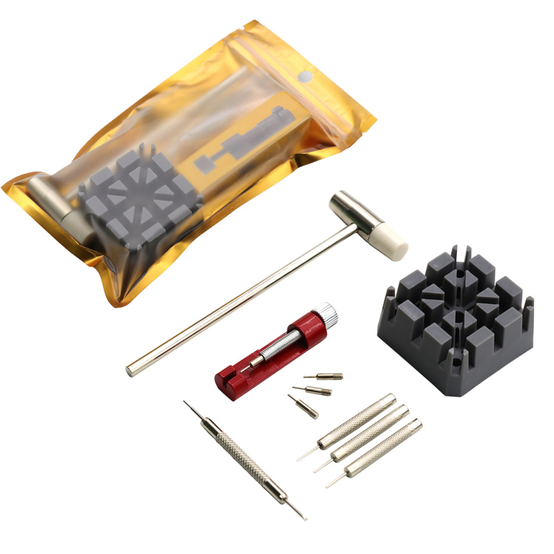 10-in-1 pulksteņu remonta komplekts demontāžai un siksnas garuma regulešanai, plastmasa un metāls, 10 gab., tīrais svars 0.11, pulksteņu remontēšanas instruments