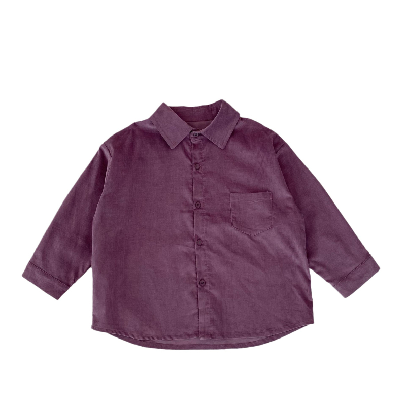 Dječja košulja od corduroja, korejski stil, 100% pamuk, dugi rukavi, široki kroj