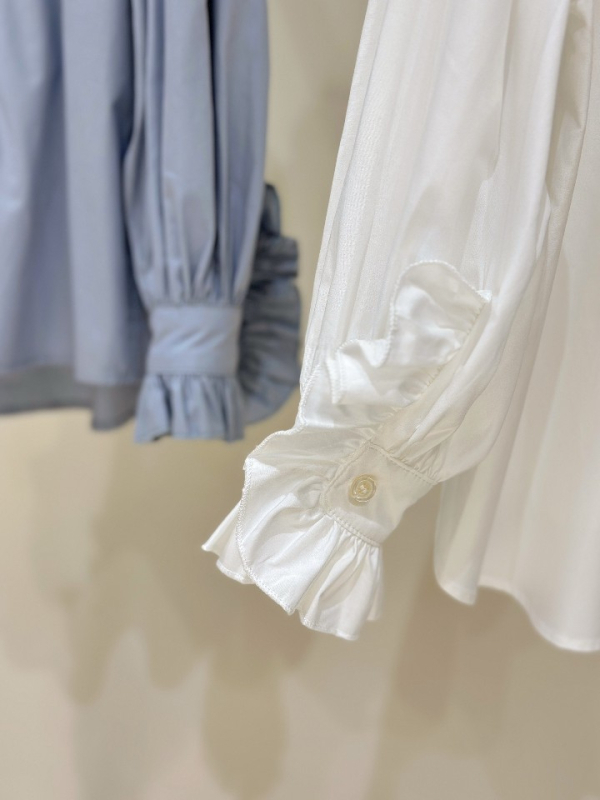 Dječja bluza za djevojčice, korejskog stila, okrugli izrez, cvjetna čipka ukras, 100% pamuk