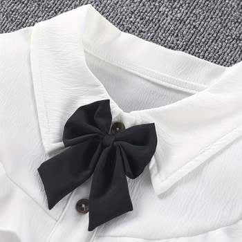 Dievčenská košeľa, 100% polyester, dlhý rukáv, jednobarevná, jar-jesenná