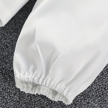 Dievčenská košeľa, 100% polyester, dlhý rukáv, jednobarevná, jar-jesenná