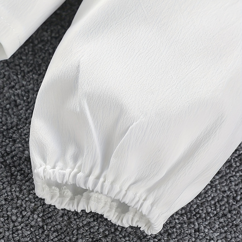 Dievčenská košeľa, 100% polyester, dlhý rukáv, jednobarevná, jar-jesenná