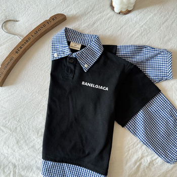 Cămașă pentru copii în carouri, cu guler rever, 95% bumbac, pentru 3–8 ani, primăvară-toamnă stil casual școlar