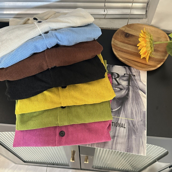 Dječja košulja od Corduroy - unisex, uzrast 3–8 godina, dugi rukav, korejski stil