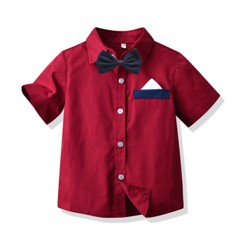 Cămașă pentru copii băieți, mânecă scurtă, 95% bumbac, 3–8 ani