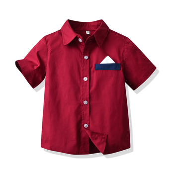 Cămașă pentru copii băieți, mânecă scurtă, 95% bumbac, 3–8 ani
