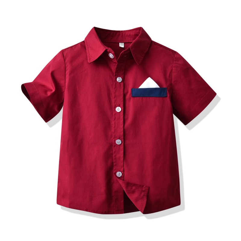 Cămașă pentru copii băieți, mânecă scurtă, 95% bumbac, 3–8 ani