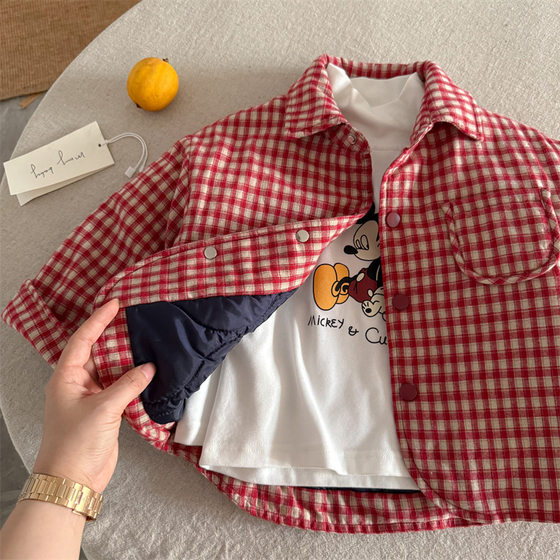 Dječja košulja, unisex, 80% pamuk, grid uzorak, rever ovratnik