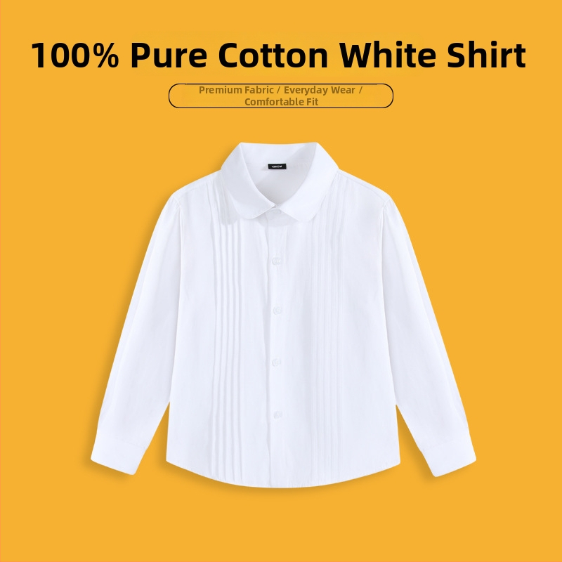 Detská unisex košeľa, V-krk, dlhé rukávy, 100% bavlna, pre deti od 8 rokov