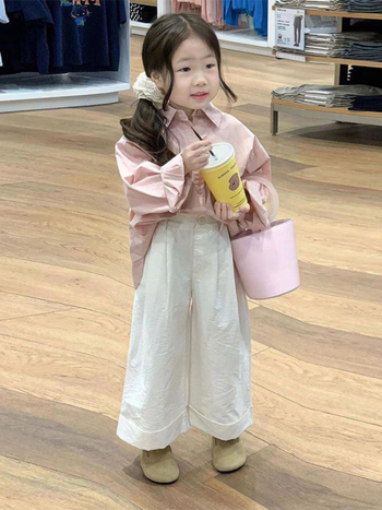 Детски двукомпонентен комплект за момичета в корейски стил, памук, дълги ръкави, есен