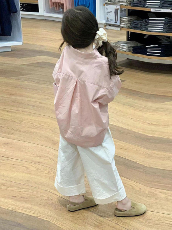 Детски двукомпонентен комплект за момичета в корейски стил, памук, дълги ръкави, есен