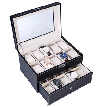 Kožená krabička na uloženie hodiniek, k dispozícii verzie s 6, 10, 12, 20 a 24 priehradkami