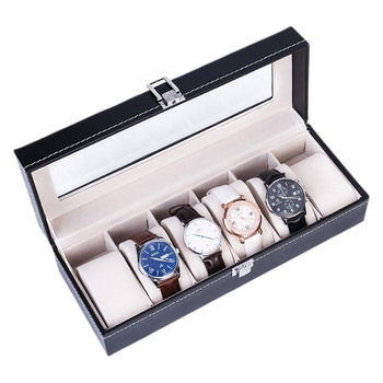 Kožená krabička na uloženie hodiniek, k dispozícii verzie s 6, 10, 12, 20 a 24 priehradkami