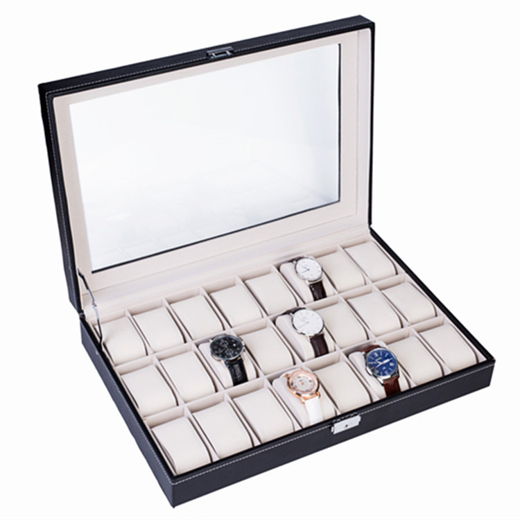 Kožená krabička na uloženie hodiniek, k dispozícii verzie s 6, 10, 12, 20 a 24 priehradkami