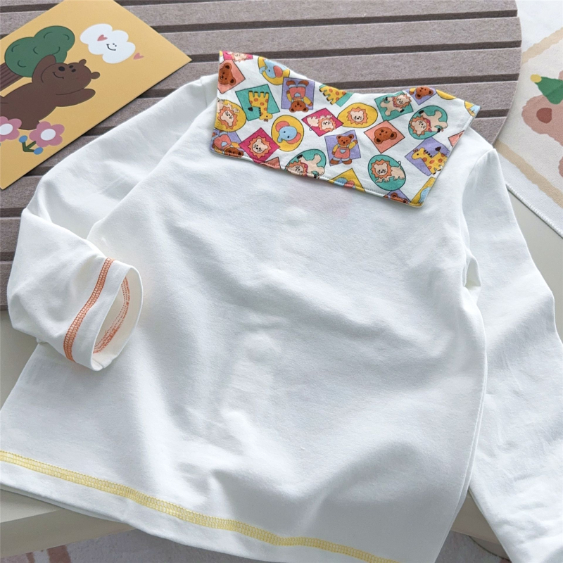 Παιδικό πουκάμισο σε ιαπωνικό στυλ με σχέδιο λιοντάκι και αρκούδα, μακριά μανίκια, 95% βαμβάκι, για παιδιά 3–8 ετών