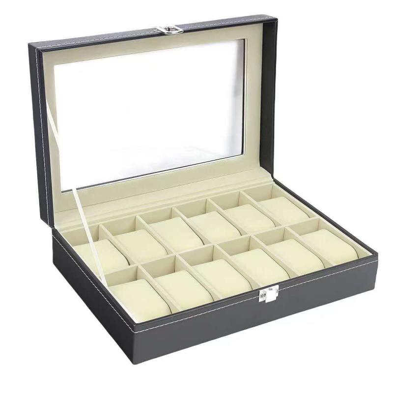 Na sklade: kožená hodinová skrinka s 12 priečinkami, balenie šperkov, šitie, kartónové balenie