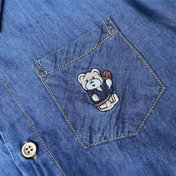 KACADY Fiúknak készült farmeringdzseki, 95% pamut, galléros, hosszú ujjú, 3–8 év, őszi 2024