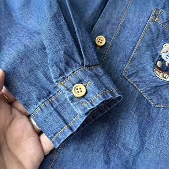 KACADY Fiúknak készült farmeringdzseki, 95% pamut, galléros, hosszú ujjú, 3–8 év, őszi 2024