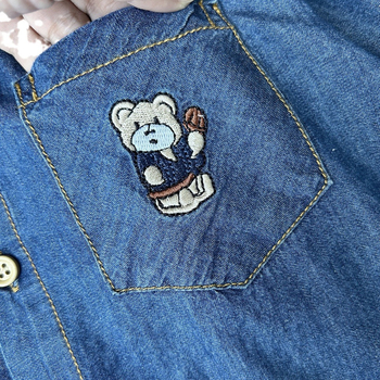 KACADY Fiúknak készült farmeringdzseki, 95% pamut, galléros, hosszú ujjú, 3–8 év, őszi 2024