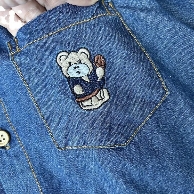 KACADY Fiúknak készült farmeringdzseki, 95% pamut, galléros, hosszú ujjú, 3–8 év, őszi 2024