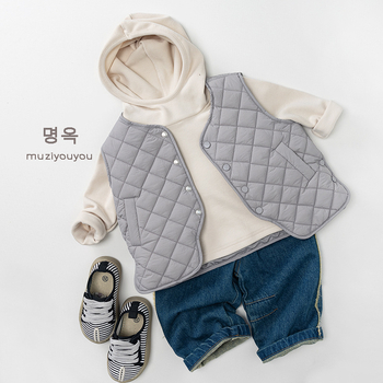Dječje fleece džins hlače, korejski stil, elastičan pojas, uzrast 3-8 godina, pranje enzimom