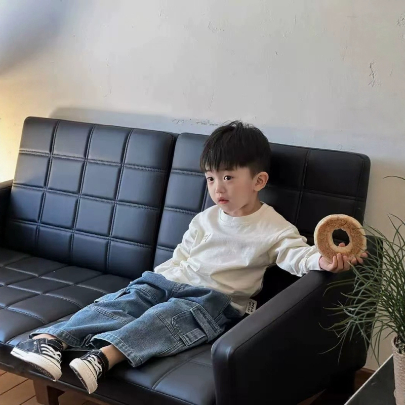 Dječje cargo traperice s velikim džepovima, denim, labavi kroj, elastični pojas, proljeće/jesen