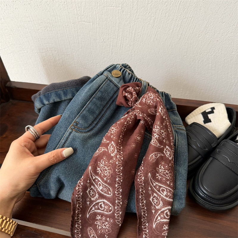 Dječje hlače u korejskom stilu, 80% pamuk, srednji pojas, gumeni pojas, mekana tkanina, zima, unisex