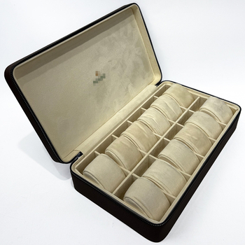 Cutie de depozitare pentru ceasuri cu 12 compartimente, fermoar, piele PU, husă de călătorie portabilă, lansare toamnă 2025