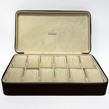 Cutie de depozitare pentru ceasuri cu 12 compartimente, fermoar, piele PU, husă de călătorie portabilă, lansare toamnă 2025