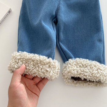 Dječje traperice s flis podstavom, korejskog stila, 70% pamuka, zima, uzrast 3–8 godina