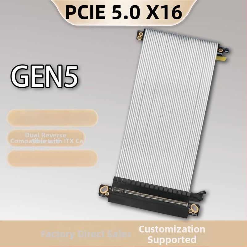 PCIe 5.0 x16 GPU bővítőkábel ITX házhoz – adapter, Gen5, 20 cm