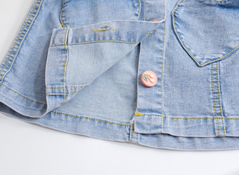 Fustă denim pentru fetițe, stil coreean, vară 2025, material exterior 95% bumbac, căptușeală 91–99% bumbac, finisaj moale