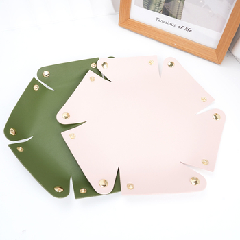 Kör alakú PU bőr tároló – Asztali rendező smink és ékszerek számára – Skandináv stílus