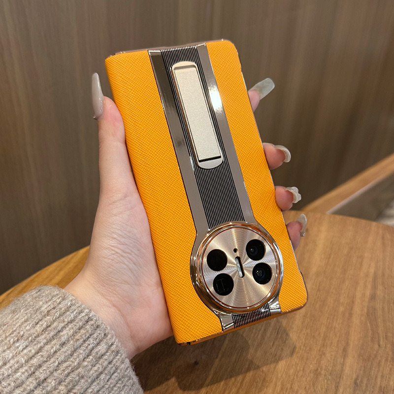 Usmile husă flip pentru Huawei Mate X5 – Piele naturală, Stil minimalist, Placare electroplatină, Protecție anti-cădere