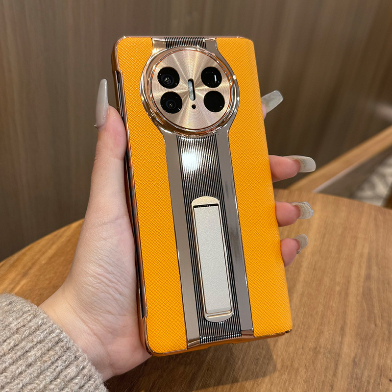 Usmile husă flip pentru Huawei Mate X5 – Piele naturală, Stil minimalist, Placare electroplatină, Protecție anti-cădere