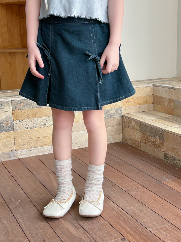 Denim overskirt pentru fete, stil coreean, 90% bumbac, croială A-line, vară 2025