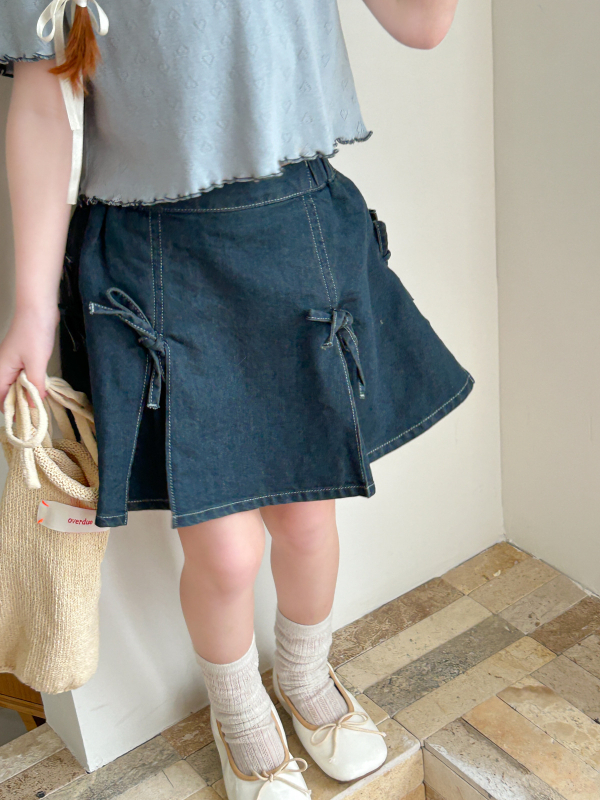 Denim overskirt pentru fete, stil coreean, 90% bumbac, croială A-line, vară 2025