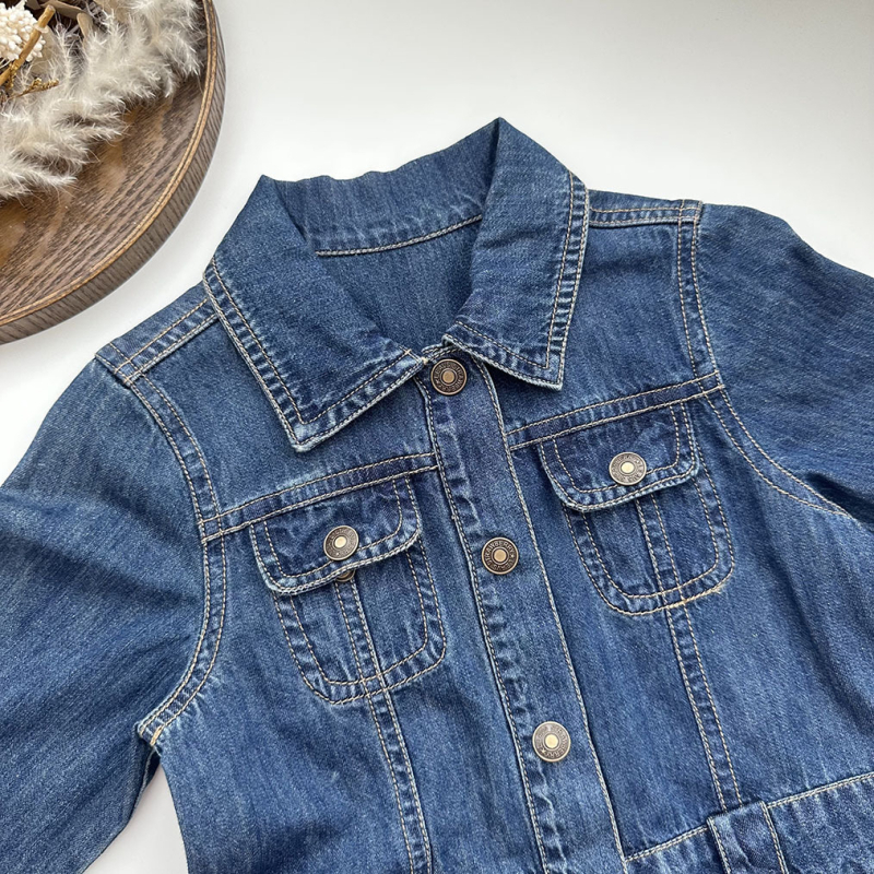 Rochie denim pentru fetițe, 100% bumbac, primăvară, casual, pentru vârsta 1-3 ani
