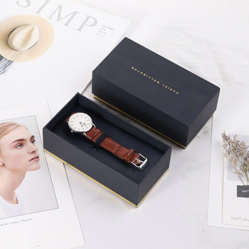 Cutie pentru ceas cu capac, ambalaj din hârtie/carton cu atingere velur, ambalaj pentru bijuterii