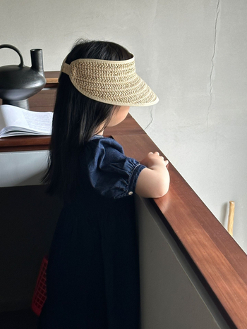 Rochie din denim în stil coreean pentru fete, croială A-line, țesătură subțire, culoare solidă, pentru copii de 3–8 ani, Primăvara 2024, brand Jutian