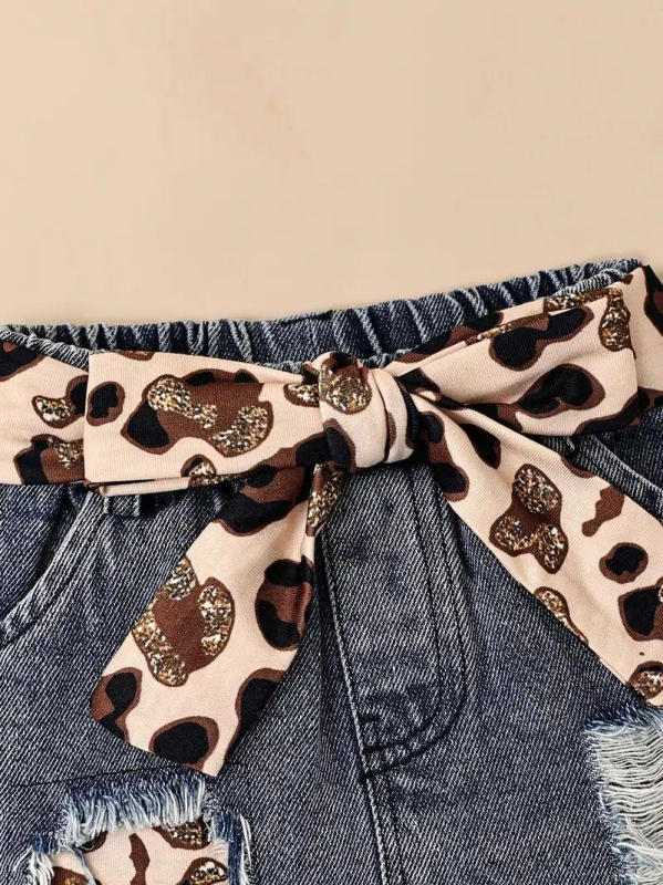 Lányoknak készült két darabos nyári készlet: ujjatlan felső és denim szoknya, egyszínű minta, poliészter anyag