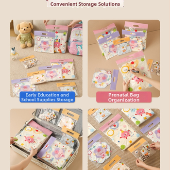 Sac de depozitare pentru haine de grădiniță, model 985, material mătase cu imprimeu floral, capacitate 0-5 L, stil universal, funcție de sigilare