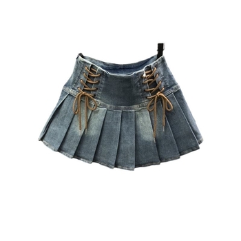 Dječja denim suknja u korejskom stilu, plisirana A-linija, s elastičnim pojasom, ljetni model