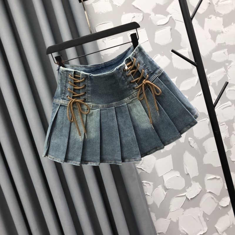 Dječja denim suknja u korejskom stilu, plisirana A-linija, s elastičnim pojasom, ljetni model