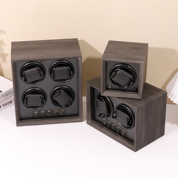 Sipofu înfășurător de ceasuri din lemn cu două compartimente, mișcare automată, cutie de afișaj dreptunghiulară, personalizare disponibilă, set de 6 bucăți