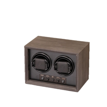 Sipofu înfășurător de ceasuri din lemn cu două compartimente, mișcare automată, cutie de afișaj dreptunghiulară, personalizare disponibilă, set de 6 bucăți