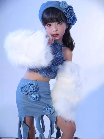 Lányoknak szánt színpadi jelmez, 100% nejlon, Western punk retró stílus (2024 tél, Női, Osztály A)