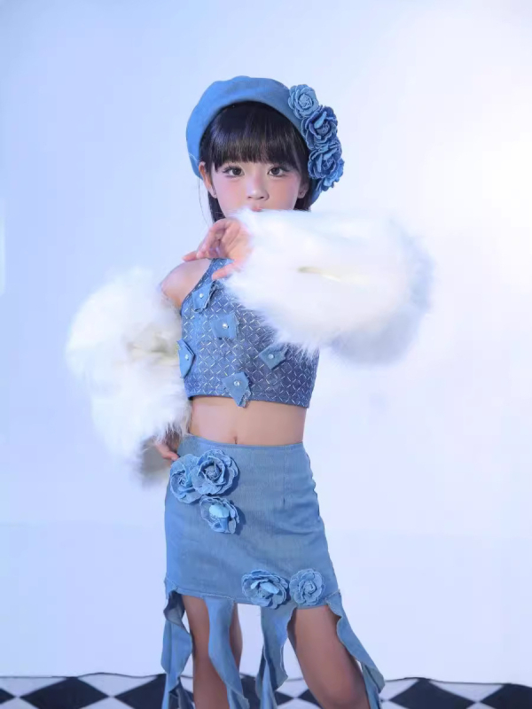 Lányoknak szánt színpadi jelmez, 100% nejlon, Western punk retró stílus (2024 tél, Női, Osztály A)