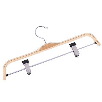 Umerașe din lemn pentru pantaloni cu clipsuri, design modern minimalist (Material: Lemn; Stil: Modern minimalist; Brand: Altul; Fără logo)